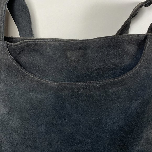 ST. JOHN’S BAY Vintage 80’s/90’s Black Suede Tote - Picture 2 of 10